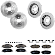 KIT-073024-4829 4-Wheel Set Front and Rear Brake Disc and Pad Kit, Plain Surface 5 Lugs Front-315.72 mm/Rear-299.97 mm Ceramic, Includes (2) Brake Pad Set and (4) Brake Disc