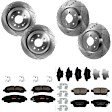 KIT-073024-482 4-Wheel Set Front and Rear Brake Disc and Pad Kit, Cross-drilled and Slotted 5 Lugs Front-320.04 mm/Rear-334.01 mm Ceramic, Includes (4) Brake Disc and (2) Brake Pad Set