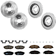 KIT-073024-4831 4-Wheel Set Front and Rear Brake Disc and Pad Kit, Plain Surface 5 Lugs Front-315.72 mm/Rear-299.97 mm Ceramic, Includes (2) Brake Pad Set and (4) Brake Disc