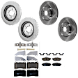 KIT-073024-4843 4-Wheel Set Front and Rear Brake Disc and Pad Kit, Plain Surface 5 Lugs Front-355.09 mm/Rear-299.97 mm Ceramic, Includes (4) Brake Disc and (2) Brake Pad Set