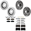 KIT-073024-4845 4-Wheel Set Front and Rear Brake Disc and Pad Kit, Plain Surface 5 Lugs Front-355.09 mm/Rear-299.97 mm Ceramic, Includes (4) Brake Disc and (2) Brake Pad Set