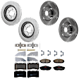 KIT-073024-4849 4-Wheel Set Front and Rear Brake Disc and Pad Kit, Plain Surface 5 Lugs Front-355.09 mm/Rear-299.97 mm Ceramic, Includes (4) Brake Disc and (2) Brake Pad Set