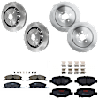 KIT-073024-4962 Front and Rear Brake Disc and Pad Kit, Plain Surface, 5 Lugs, Front and Rear-352.04 mm, Front-Ceramic/Rear-Semi-Metallic