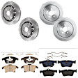 KIT-073024-4988 Front and Rear Brake Disc and Pad Kit, Plain Surface, 5 Lugs, Front and Rear-352.04 mm, Front-Ceramic/Rear-Semi-Metallic