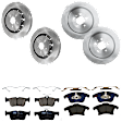 KIT-073024-4991 Front and Rear Brake Disc and Pad Kit, Plain Surface, 5 Lugs, Front and Rear-352.04 mm, Front-Semi-Metallic/Rear-Ceramic