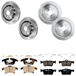 KIT-073024-4992 4-Wheel Set Front and Rear Brake Disc and Pad Kit, Plain Surface 5 Lugs Front and Rear-352.04 mm Ceramic, Includes (4) Brake Disc and (2) Brake Pad Set