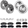 KIT-073024-499 Front and Rear Brake Disc and Pad Kit, Plain Surface, 5 Lugs, Front-320 mm/Rear-310 mm, Front-Semi-Metallic/Rear-Ceramic
