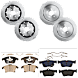 KIT-073024-5004 Front and Rear Brake Disc and Pad Kit, Plain Surface, 5 Lugs, Front and Rear-352.04 mm, Front-Ceramic/Rear-Semi-Metallic