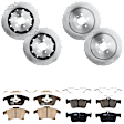 KIT-073024-5008 4-Wheel Set Front and Rear Brake Disc and Pad Kit, Plain Surface 5 Lugs Front and Rear-352.04 mm Ceramic, Includes (4) Brake Disc and (2) Brake Pad Set