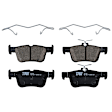 KIT-073024-5023 4-Wheel Set Front and Rear Brake Disc and Pad Kit, Cross-drilled and Slotted 5 Lugs Front-352 mm/Rear-345 mm Front-Semi-Metallic/Rear-Ceramic, Includes (4) Brake Disc and (2) Brake Pad Set