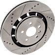 KIT-073024-5023 4-Wheel Set Front and Rear Brake Disc and Pad Kit, Cross-drilled and Slotted 5 Lugs Front-352 mm/Rear-345 mm Front-Semi-Metallic/Rear-Ceramic, Includes (4) Brake Disc and (2) Brake Pad Set