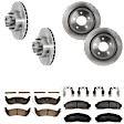 KIT-073024-5036 4-Wheel Set Brake Disc and Pad Kit, Plain Surface 5 Lugs Front-286.51 mm/Rear-295.15 mm Front-Semi-Metallic/Rear-Ceramic RWD, Includes (4) Brake Disc and (2) Brake Pad Set