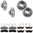 KIT-073024-5039 4-Wheel Set Brake Disc and Pad Kit, Plain Surface 5 Lugs Front-286.51 mm/Rear-295.15 mm Ceramic RWD, Includes (4) Brake Disc and (2) Brake Pad Set