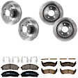 KIT-073024-5059 4-Wheel Set Brake Disc and Pad Kit, Plain Surface 5 Lugs Front-305.05 mm/Rear-295.15 mm Ceramic 4WD, Includes (4) Disc and (2) Pad Set