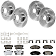 KIT-073024-505 4-Wheel Set Front and Rear Brake Disc and Pad Kit, Plain Surface 5 Lugs Front-299.97 mm/Rear-260 mm Ceramic, Includes (4) Brake Disc and (2) Brake Pad Set