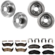 KIT-073024-5060 4-Wheel Set Brake Disc and Pad Kit, Plain Surface 5 Lugs Front-305.05 mm/Rear-295.15 mm Front-Semi-Metallic/Rear-Ceramic 4WD, Includes (4) Disc and (2) Pad Set