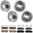 KIT-073024-5061 4-Wheel Set Brake Disc and Pad Kit, Plain Surface 5 Lugs Front-305.05 mm/Rear-295.15 mm Ceramic 4WD, Includes (4) Disc and (2) Pad Set