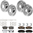 KIT-073024-506 4-Wheel Set Front and Rear Brake Disc and Pad Kit, Plain Surface 5 Lugs Front-299.97 mm/Rear-260 mm Ceramic, Includes (4) Brake Disc and (2) Brake Pad Set