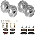 KIT-073024-509 4-Wheel Set Front and Rear Brake Disc and Pad Kit, Plain Surface 5 Lugs Front-299.97 mm/Rear-260 mm Ceramic, Includes (4) Brake Disc and (2) Brake Pad Set