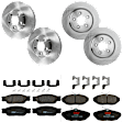 KIT-073024-5116 4-Wheel Set Front and Rear Brake Disc and Pad Kit, Plain Surface 5 Lugs Front-299.97 mm/Rear-288.04 mm Semi-metallic, Includes (4) Brake Disc and (2) Brake Pad Set