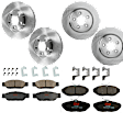 KIT-073024-5117 4-Wheel Set Front and Rear Brake Disc and Pad Kit, Plain Surface 5 Lugs Front-299.97 mm/Rear-288.04 mm Semi-metallic, Includes (4) Brake Disc and (2) Brake Pad Set