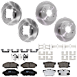 KIT-073024-5175 4-Wheel Set Front and Rear Brake Disc and Pad Kit, Plain Surface 4 Lugs Front-259.59 mm/Rear-260 mm Ceramic, Includes (4) Brake Disc and (2) Brake Pad Set