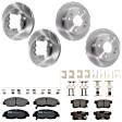 KIT-073024-5178 4-Wheel Set Front and Rear Brake Disc and Pad Kit, Plain Surface 4 Lugs Front-259.59 mm/Rear-260 mm Ceramic, Includes (4) Brake Disc and (2) Brake Pad Set