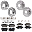 KIT-073024-5184 4-Wheel Set Front and Rear Brake Disc and Pad Kit, Plain Surface 4 Lugs Front-259.59 mm/Rear-260 mm Ceramic, Includes (4) Brake Disc and (2) Brake Pad Set