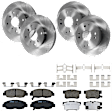 KIT-073024-5188 4-Wheel Set Front and Rear Brake Disc and Pad Kit, Plain Surface 4 Lugs Front-260 mm/Rear-259.84 mm Ceramic, Includes (4) Brake Disc and (2) Brake Pad Set