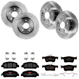KIT-073024-5236 4-Wheel Set Front and Rear Brake Disc and Pad Kit, Plain Surface 5 Lugs Front-293.12 mm/Rear-281.69 mm Ceramic, Includes (4) Brake Disc and (2) Brake Pad Set