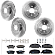 KIT-073024-5241 4-Wheel Set Brake Disc and Pad Kit, Plain Surface 4 Lugs Front-261.87 mm/Rear-239.01 mm Front-Semi-Metallic/Rear-Ceramic, Includes (4) Brake Disc and (2) Brake Pad Set