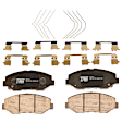 KIT-073024-5245 4-Wheel Set Front and Rear Brake Disc and Pad Kit, Plain Surface 5 Lugs Front-299.97 mm/Rear-304.55 mm Ceramic, Includes (4) Brake Disc and (2) Brake Pad Set