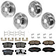 KIT-073024-5246 4-Wheel Set Front and Rear Brake Disc and Pad Kit, Plain Surface 5 Lugs Front-299.97 mm/Rear-304.55 mm Ceramic, Includes (4) Brake Disc and (2) Brake Pad Set