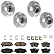 KIT-073024-5249 4-Wheel Set Front and Rear Brake Disc and Pad Kit, Plain Surface 5 Lugs Front-299.97 mm/Rear-304.55 mm Ceramic, Includes (4) Brake Disc and (2) Brake Pad Set