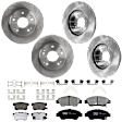 KIT-073024-5263 4-Wheel Set Brake Disc and Pad Kit, Plain Surface 5 Lugs Front-261.62 mm/Rear-259.59 mm Ceramic, Includes (4) Brake Disc and (2) Brake Pad Set