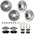 KIT-073024-5266 4-Wheel Set Front and Rear Brake Disc and Pad Kit, Plain Surface 5 Lugs Front-261.62 mm/Rear-259.59 mm Ceramic, Includes (4) Brake Disc and (2) Brake Pad Set