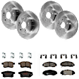 KIT-073024-526 4-Wheel Set Front and Rear Brake Disc and Pad Kit, Plain Surface 5 Lugs Front-299.97 mm/Rear-281.69 mm Ceramic, Includes (4) Brake Disc and (2) Brake Pad Set