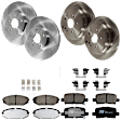 KIT-073024-5281 4-Wheel Set Front and Rear Brake Disc and Pad Kit, Plain Surface 5 Lugs Front-299.97 mm/Rear-312.93 mm Ceramic, Includes (4) Brake Disc and (2) Brake Pad Set