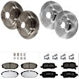 KIT-073024-5284 4-Wheel Set Front and Rear Brake Disc and Pad Kit, Plain Surface 5 Lugs Front-299.97 mm/Rear-312.93 mm Ceramic, Includes (4) Brake Disc and (2) Brake Pad Set