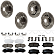 KIT-073024-5328 Front and Rear Brake Disc and Pad Kit, Plain Surface, 5 Lugs, Front-320.04 mm/Rear-330 mm, Front-Ceramic/Rear-Semi-Metallic