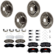 KIT-073024-5330 Front and Rear Brake Disc and Pad Kit, Plain Surface, 5 Lugs, Front-320.04 mm/Rear-330 mm, Front-Ceramic/Rear-Semi-Metallic