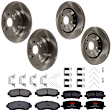 KIT-073024-5331 Front and Rear Brake Disc and Pad Kit, Plain Surface, 5 Lugs, Front-320.04 mm/Rear-330 mm, Front-Ceramic/Rear-Semi-Metallic