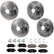 KIT-073024-5336 4-Wheel Set Front and Rear Brake Disc and Pad Kit, Cross-drilled and Slotted 5 Lugs Front-299.97 mm/Rear-312.93 mm Ceramic, Includes (4) Brake Disc and (2) Brake Pad Set