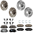 2007 Honda Pilot - 4-Wheel Set Front and Rear Brake Disc and Pad Kit, Plain Surface, 5 Lugs, Front-299.97 mm/Rear-312.93 mm, Ceramic, 3.5L 6Cyl, Includes (4) Disc and (2) Pad Set