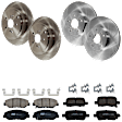 KIT-073024-5344 4-Wheel Set Front and Rear Brake Disc and Pad Kit, Plain Surface 5 Lugs Front-299.97 mm/Rear-312.93 mm Ceramic, Includes (4) Brake Disc and (2) Brake Pad Set