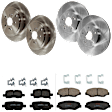 KIT-073024-5345 4-Wheel Set Front and Rear Brake Disc and Pad Kit, Plain Surface 5 Lugs Front-299.97 mm/Rear-312.93 mm Ceramic, Includes (4) Brake Disc and (2) Brake Pad Set