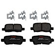 KIT-073024-5345 4-Wheel Set Front and Rear Brake Disc and Pad Kit, Plain Surface 5 Lugs Front-299.97 mm/Rear-312.93 mm Ceramic, Includes (4) Brake Disc and (2) Brake Pad Set