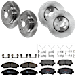 KIT-073024-5354 Front and Rear Brake Disc and Pad Kit, Plain Surface, 5 Lugs, Front-329.95 mm/Rear-334.01 mm, Front-Ceramic/Rear-Semi-Metallic