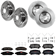 KIT-073024-5355 Front and Rear Brake Disc and Pad Kit, Plain Surface, 5 Lugs, Front-329.95 mm/Rear-334.01 mm, Front-Ceramic/Rear-Semi-Metallic