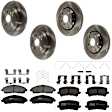 KIT-073024-5374 Front and Rear Brake Disc and Pad Kit, Plain Surface, 5 Lugs, Front-320.04 mm/Rear-330 mm, Front-Ceramic/Rear-Semi-Metallic